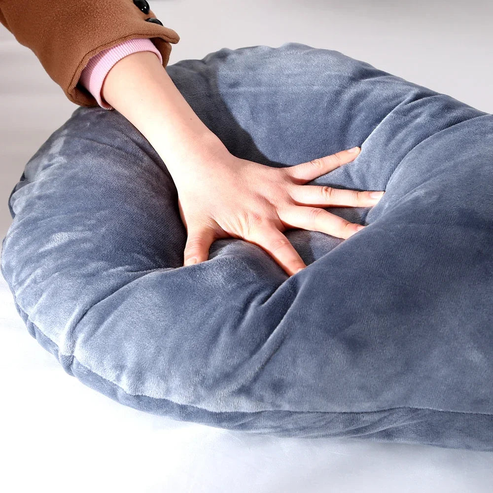 U Shaped Pregnancy Pillow Soft Fleece Full Body Support Cushion