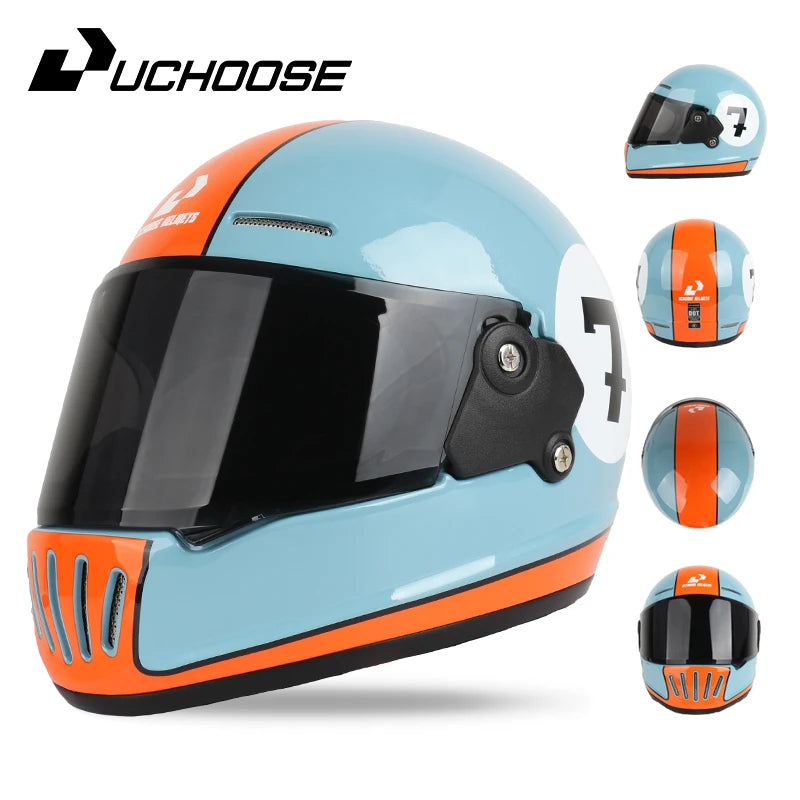 Uchoose Retro Open Face Motorcycle Helmet Dot Certified