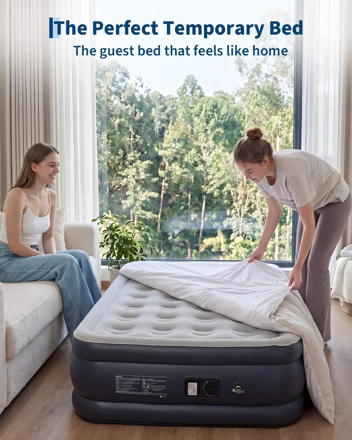 HiMISS Raised Air Mattress With Built-In Pump For Guests