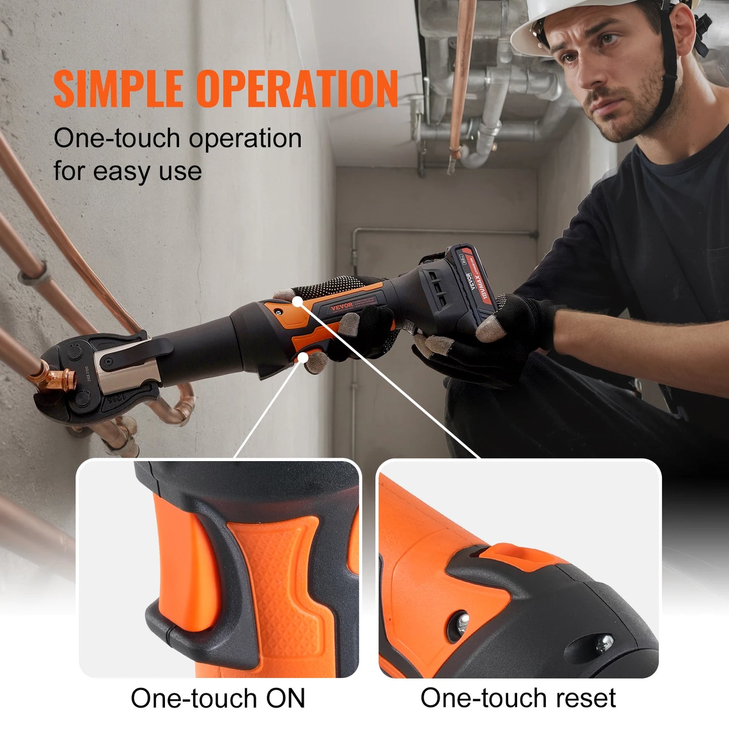 SucceBuy 18V Electric Pipe Crimping Tool Kit With Three Jaws