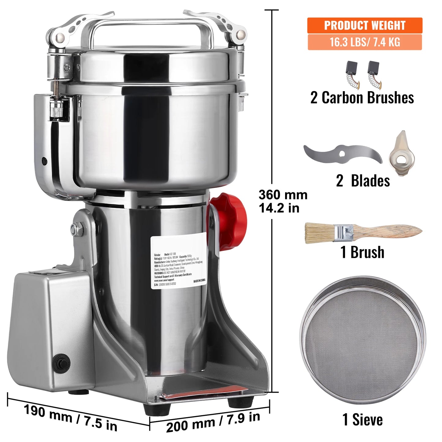 SucceBuy Electric Grain Mill Grinder For Dry Herbs Spices Coffee