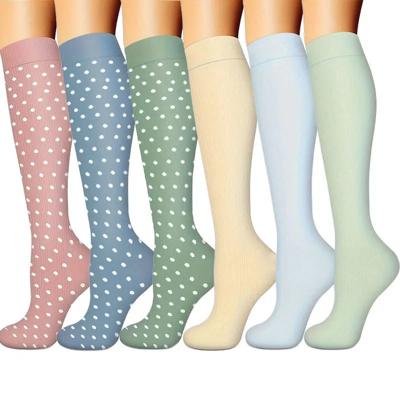 Women's Knee-High Nylon Compression Socks Animal Pattern