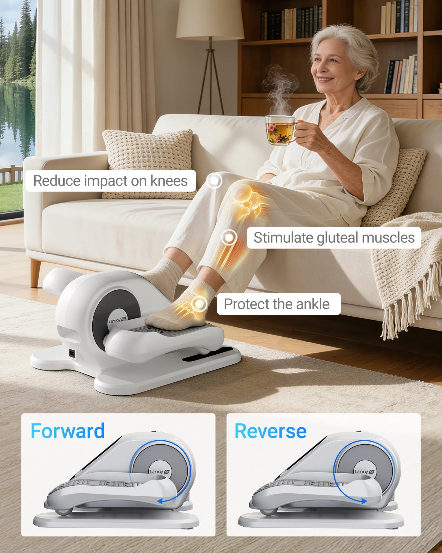 Compact UMay Under Desk Electric Elliptical