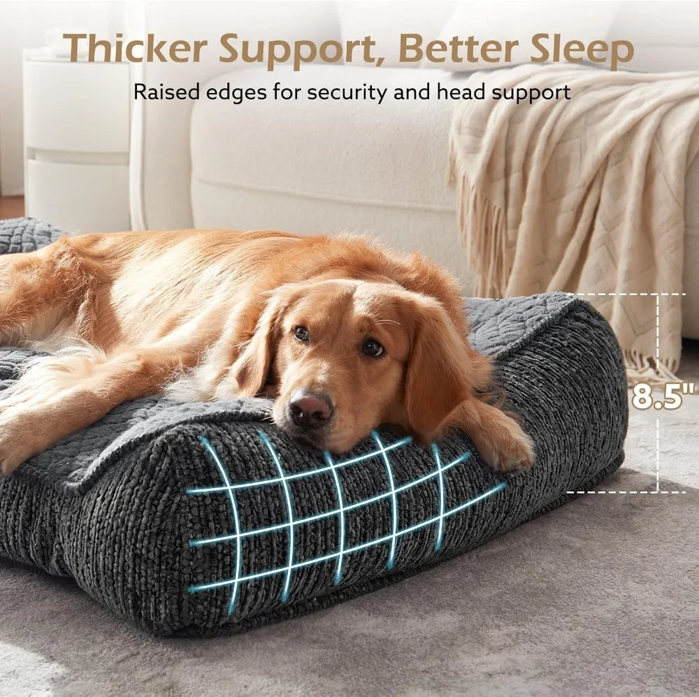 XL Orthopedic Dog Bed With Bolster Sides For Large Dogs Extra Thick Foam