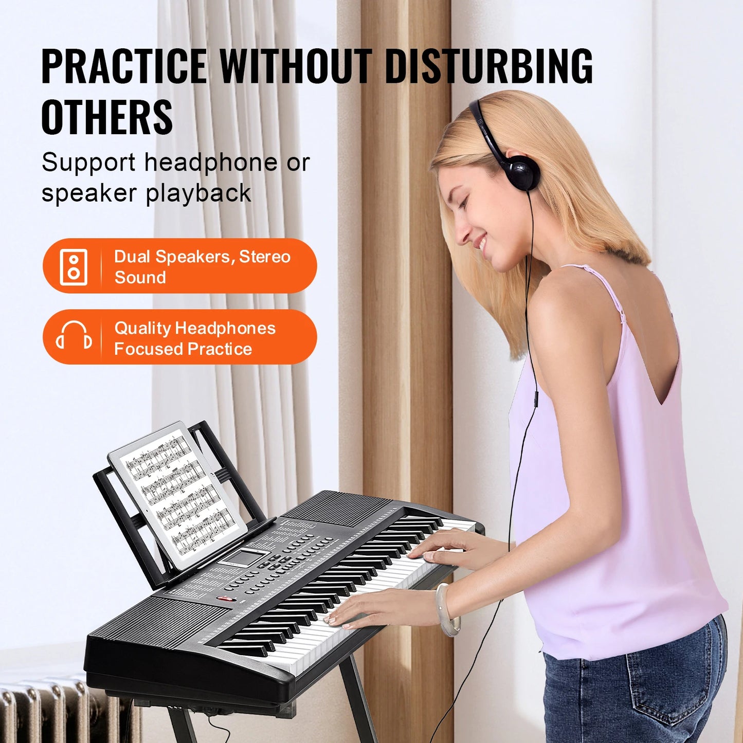 SucceBuy 61 Key Digital Keyboard Piano 200 or 600 Tones