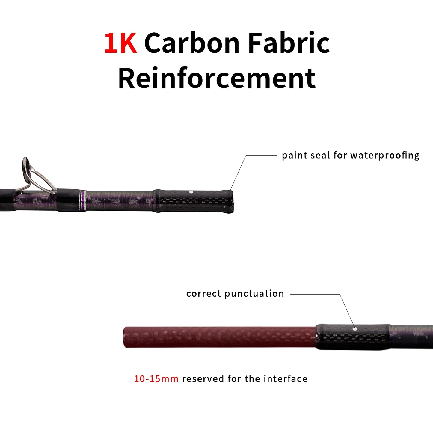 PureLure Acute Violet Bass Fishing Rod 2-Piece Fast Action