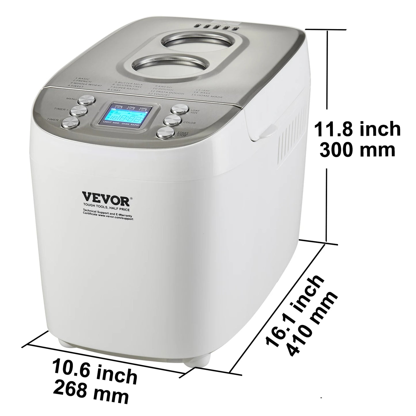 SucceBuy 15 In 1 Automatic Bread Maker With Gluten Free Setting
