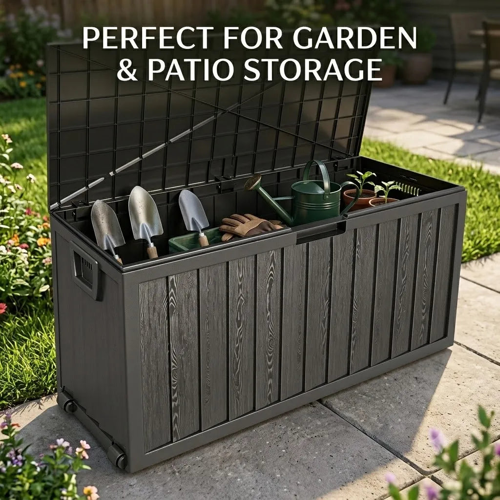 Heavy Duty UV Resistant Outdoor Plastic Storage Box With Wheels