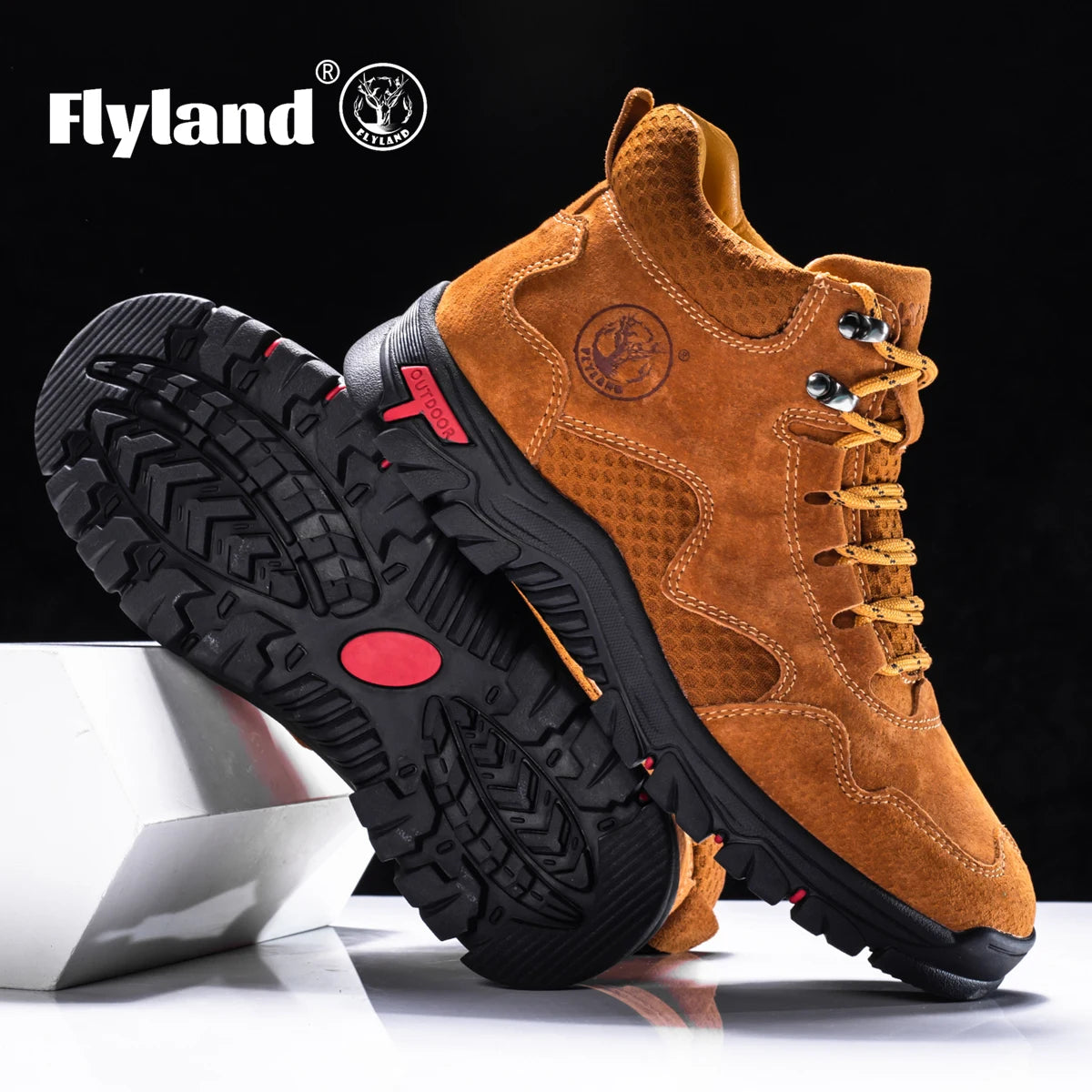 Flyland Men's Fashion Sneakers Chukka Boots Breathable Casual Office Shoes