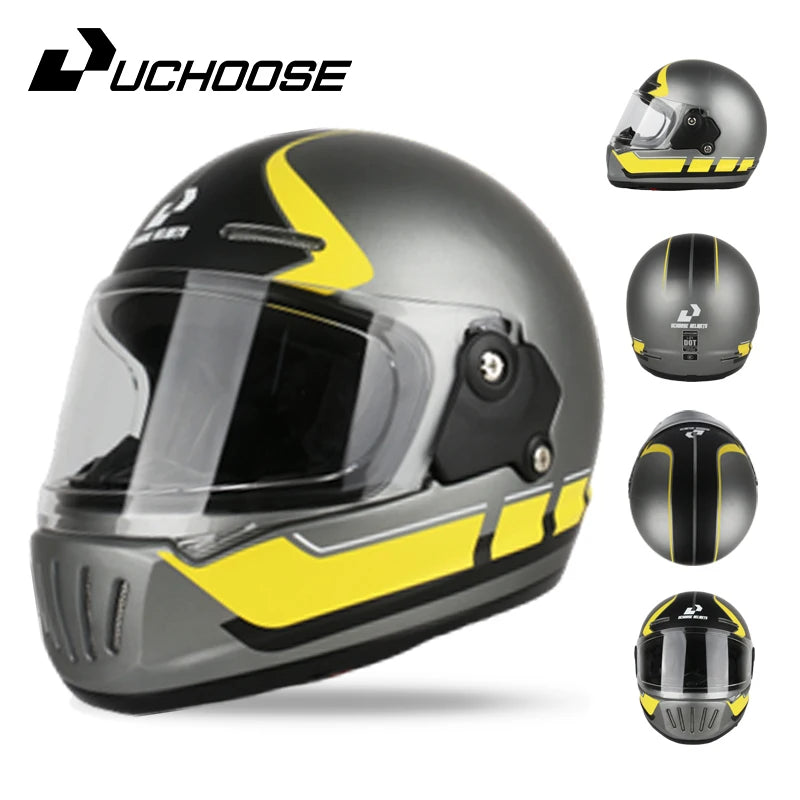 Uchoose Retro Open Face Motorcycle Helmet Dot Certified