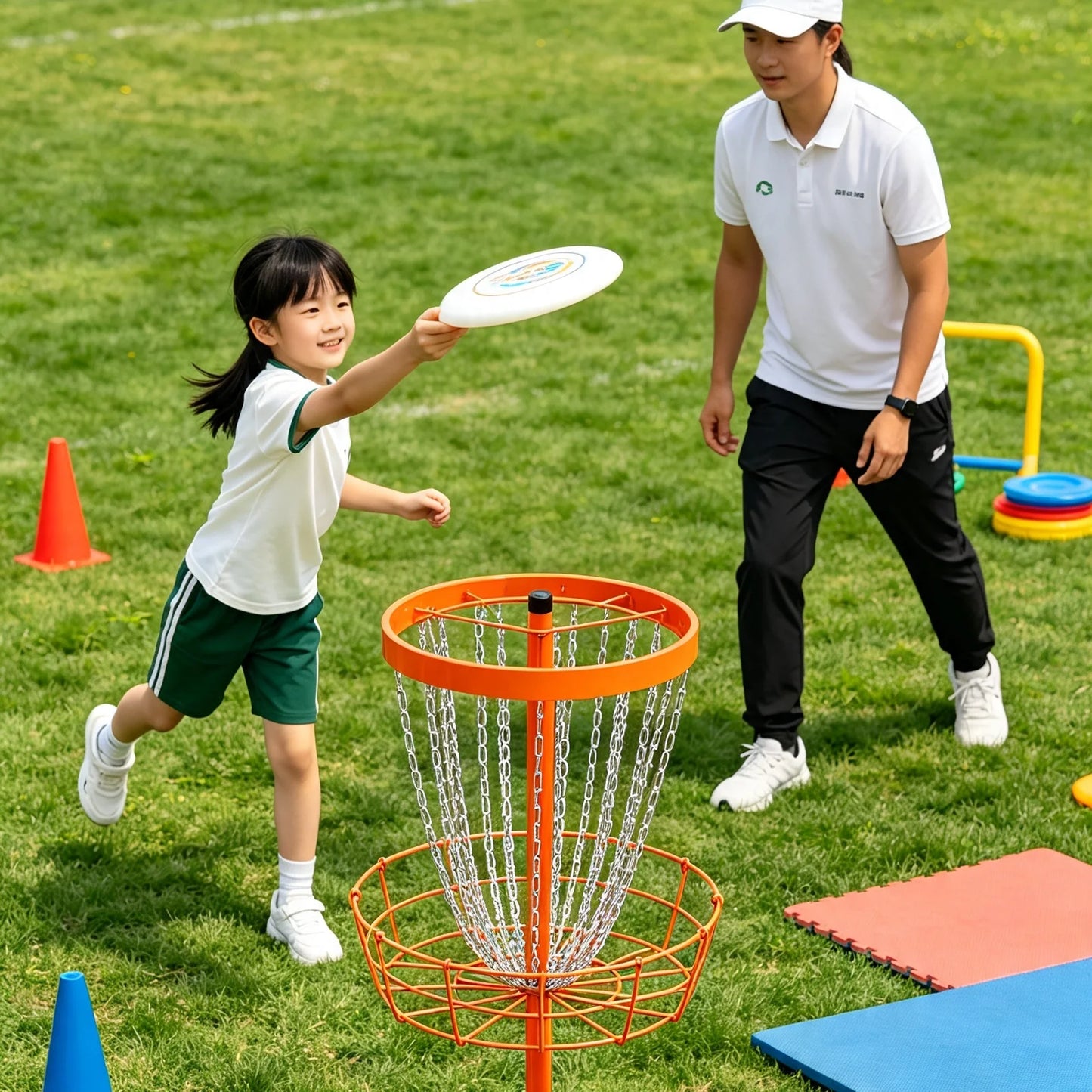 Portable Disc Golf Target With Detachable Basket And Safe Edges