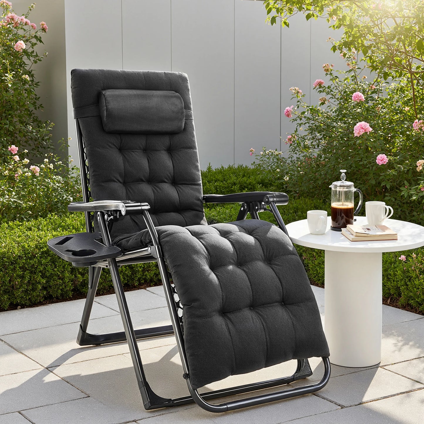 JHK Zero Gravity Portable Recliner For Outdoor Patio Cup Holder