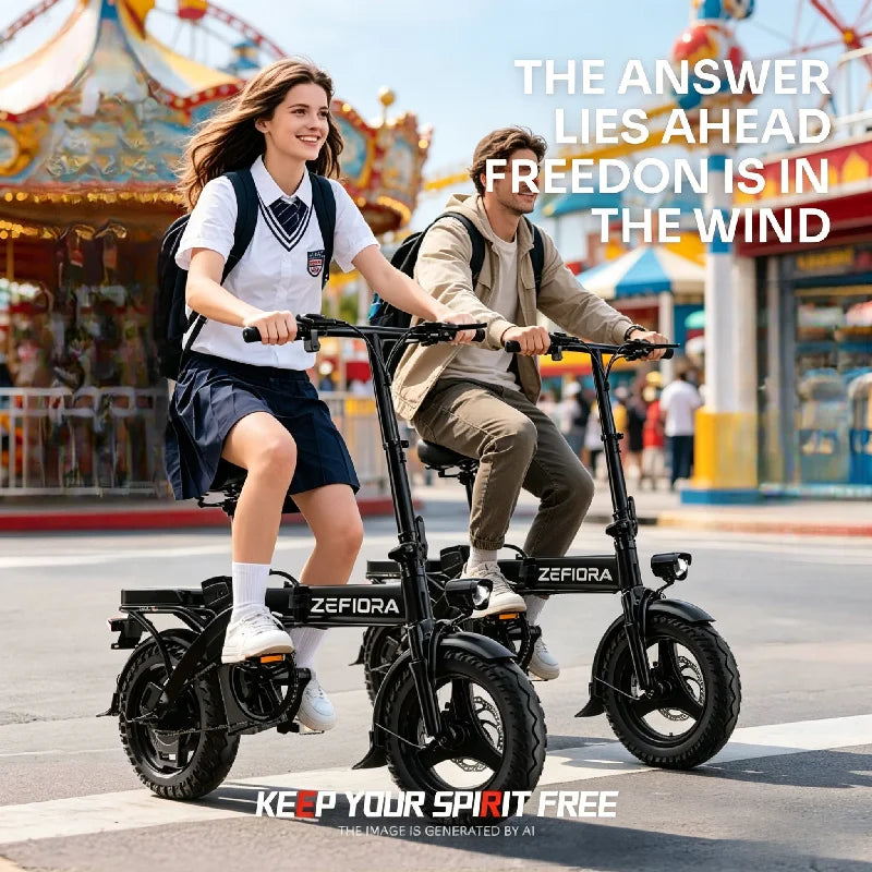 Zefiora 14 Inch Foldable Electric Bicycle 500W