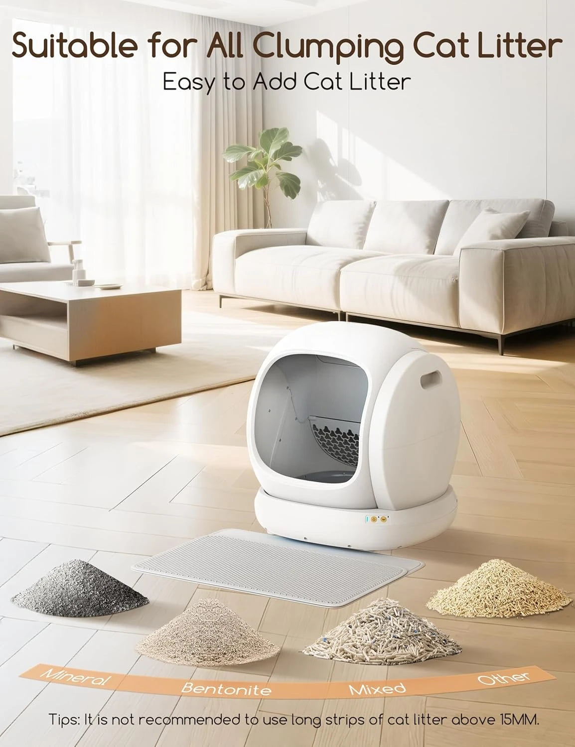 Automatic Self Cleaning Cat Litter Box MultiCat Homes App Controlled