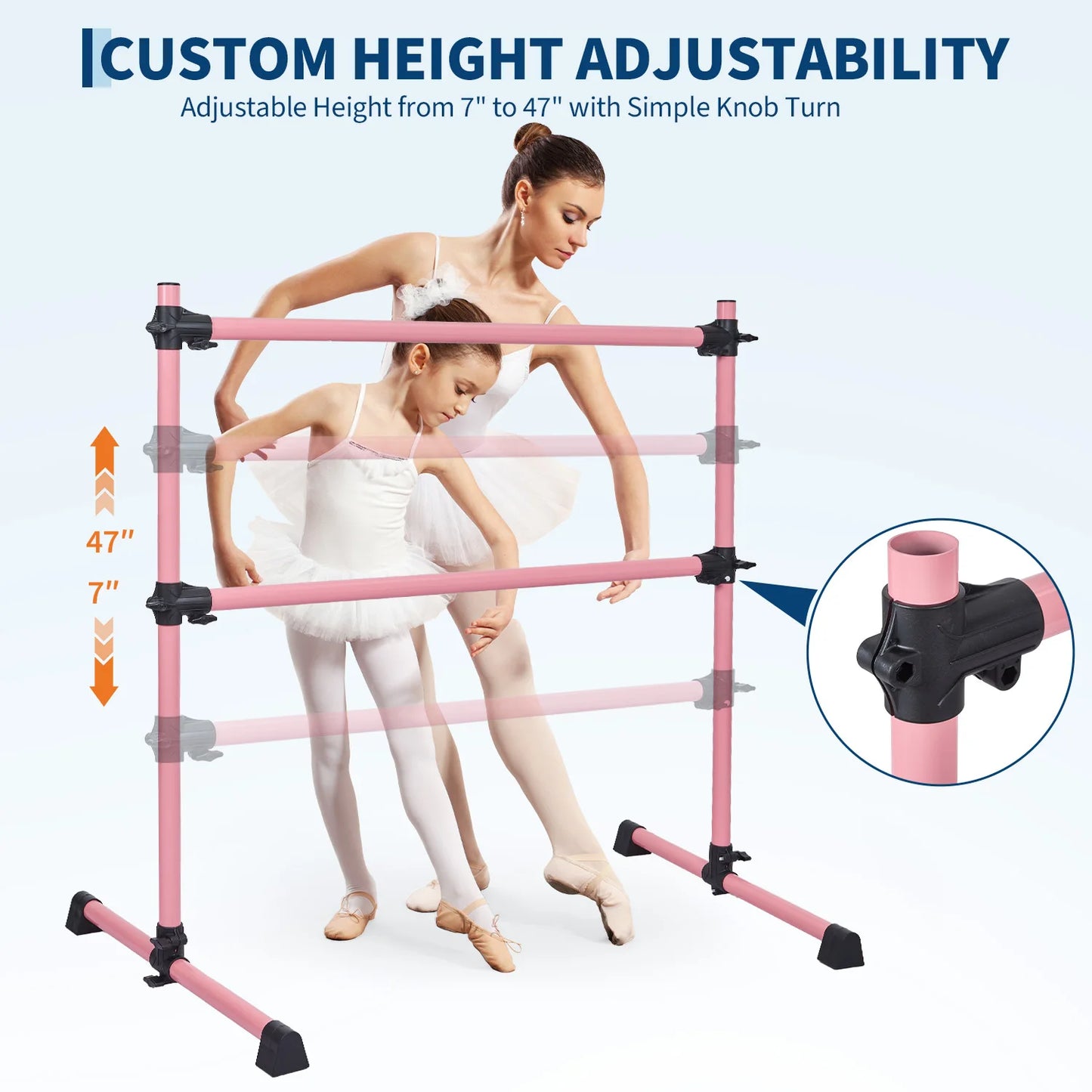 Heavy Duty 4FT Adjustable Freestanding Ballet Barre Dance Practice