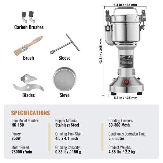 SucceBuy Electric Grain Mill Grinder For Dry Herbs Spices Coffee
