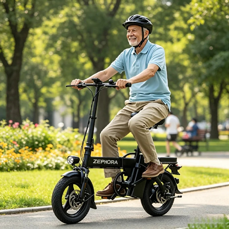 Zefiora Foldable 14 Inch Electric Bike With Brushless Motor
