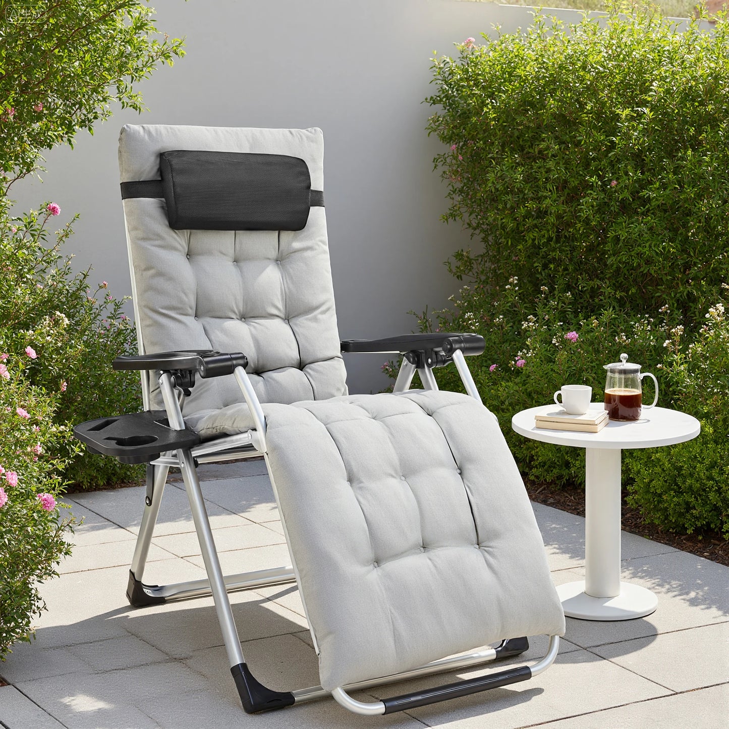 JHK Zero Gravity Portable Recliner For Outdoor Patio Cup Holder