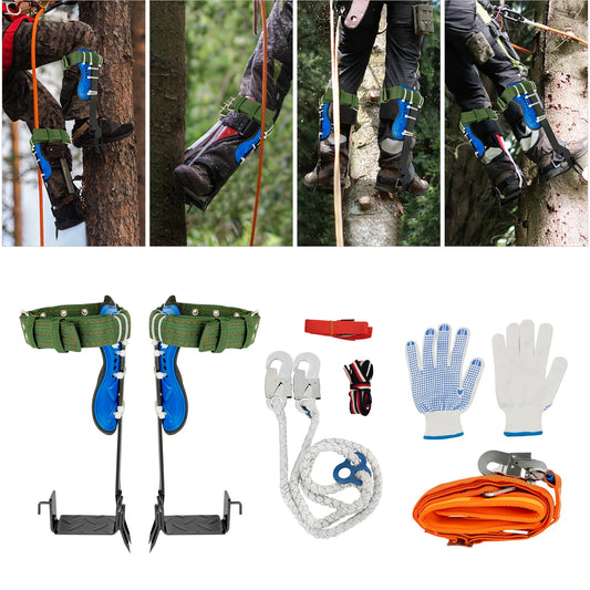 Ergonomic Tree Climbing Spikes Kit with Safety Harness Belt