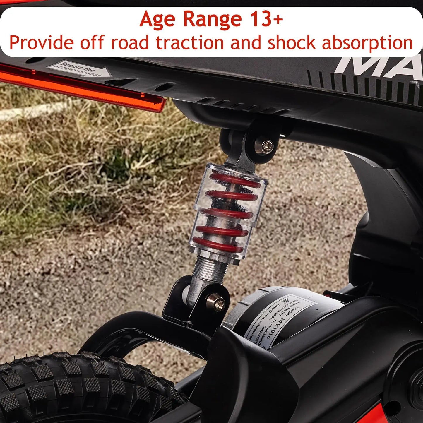 HiMISS 24V Kids Electric Dirt Bike All Terrain Ride On