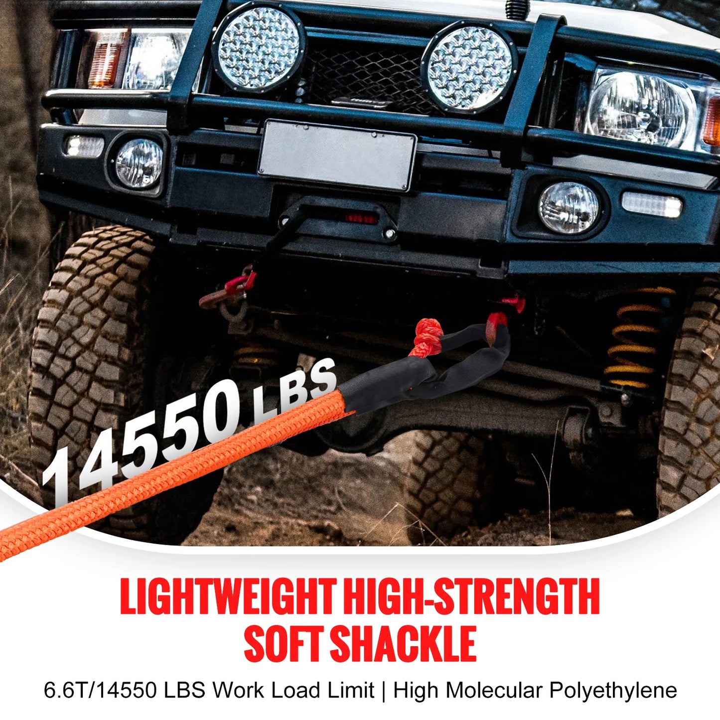 2 Pack Synthetic Soft Shackle Rope Tow 44092 Lbs Recovery