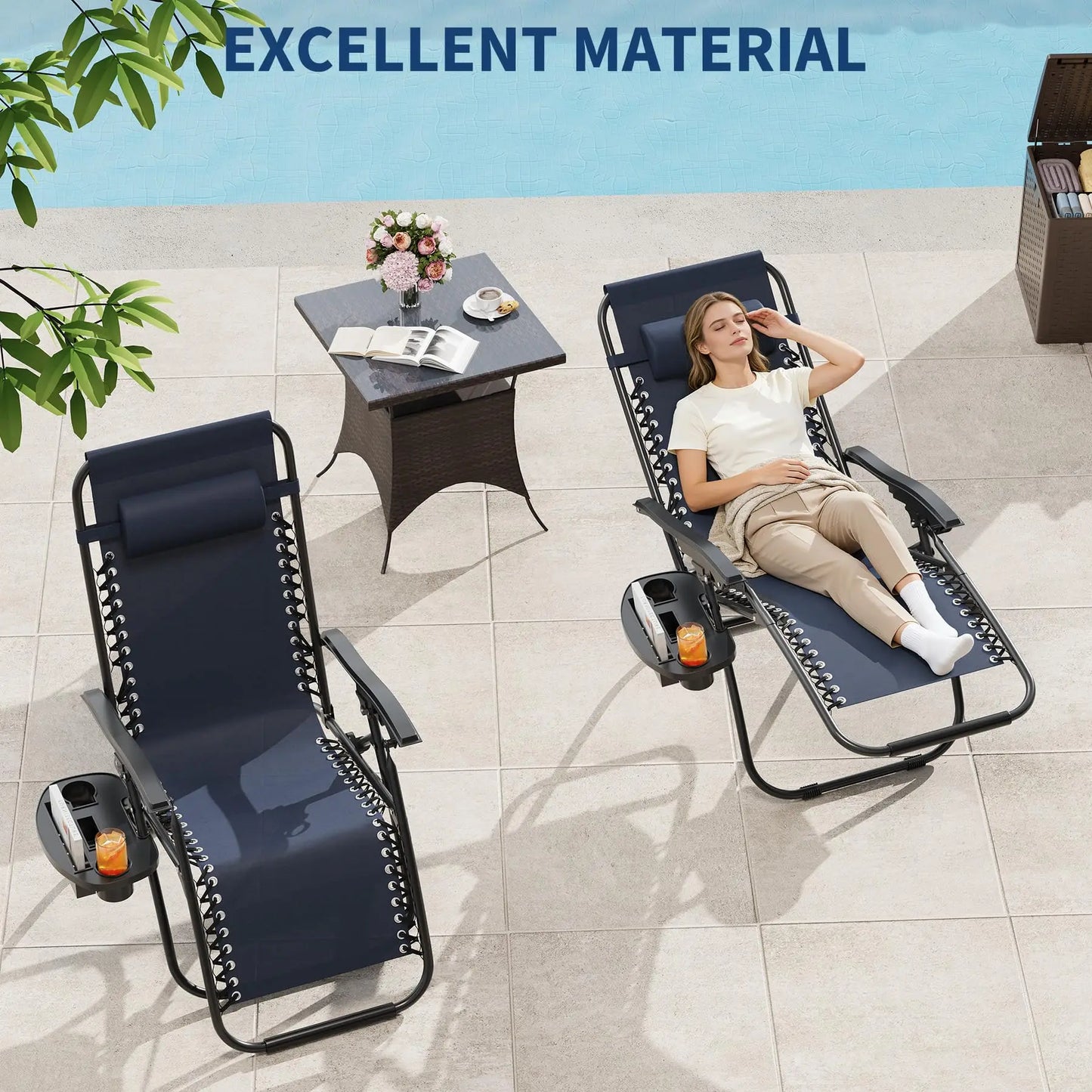 HiMISS Zero Gravity Patio Lounge Chair Set