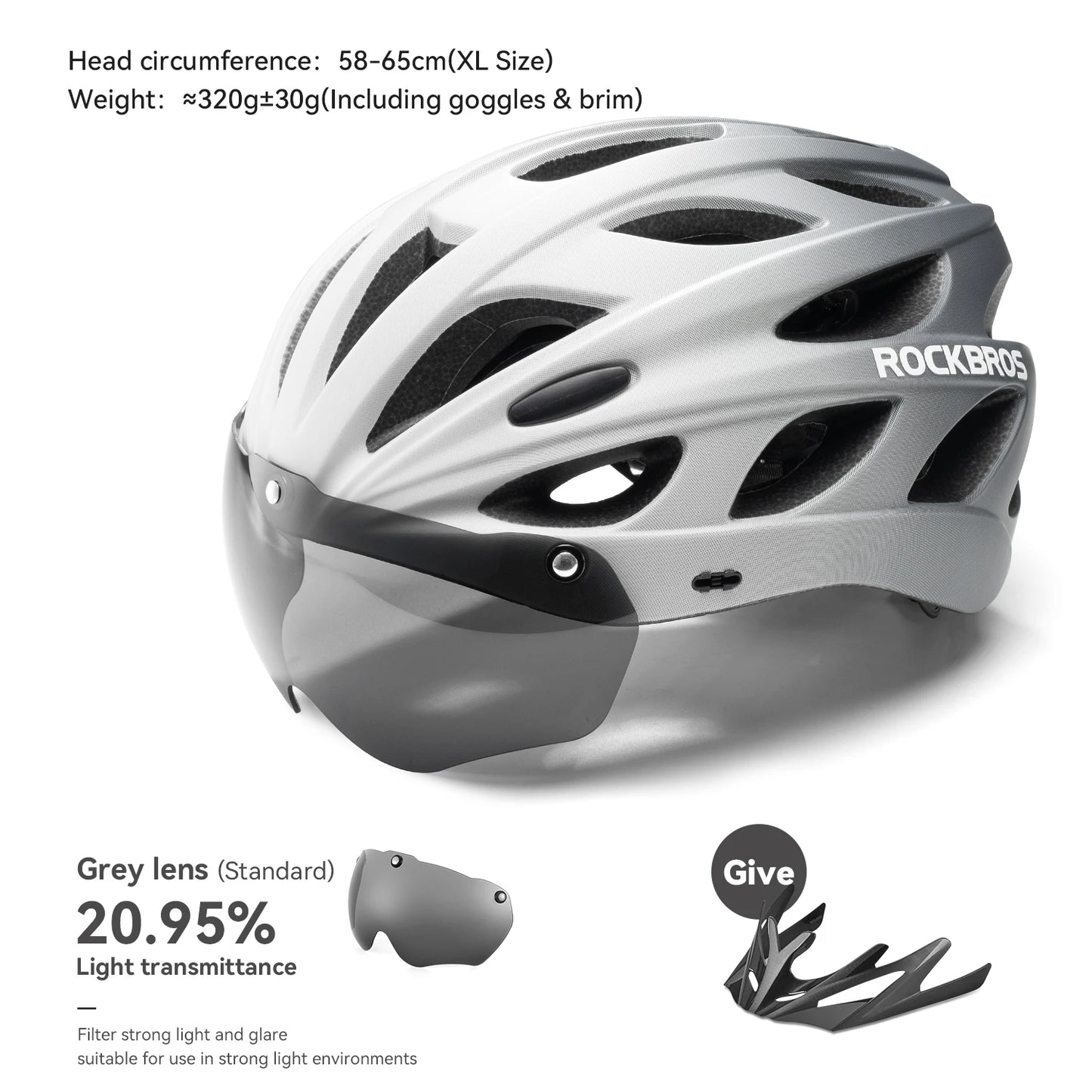ROCKBROS MTB Road Cycling Helmet With Integrated Goggles