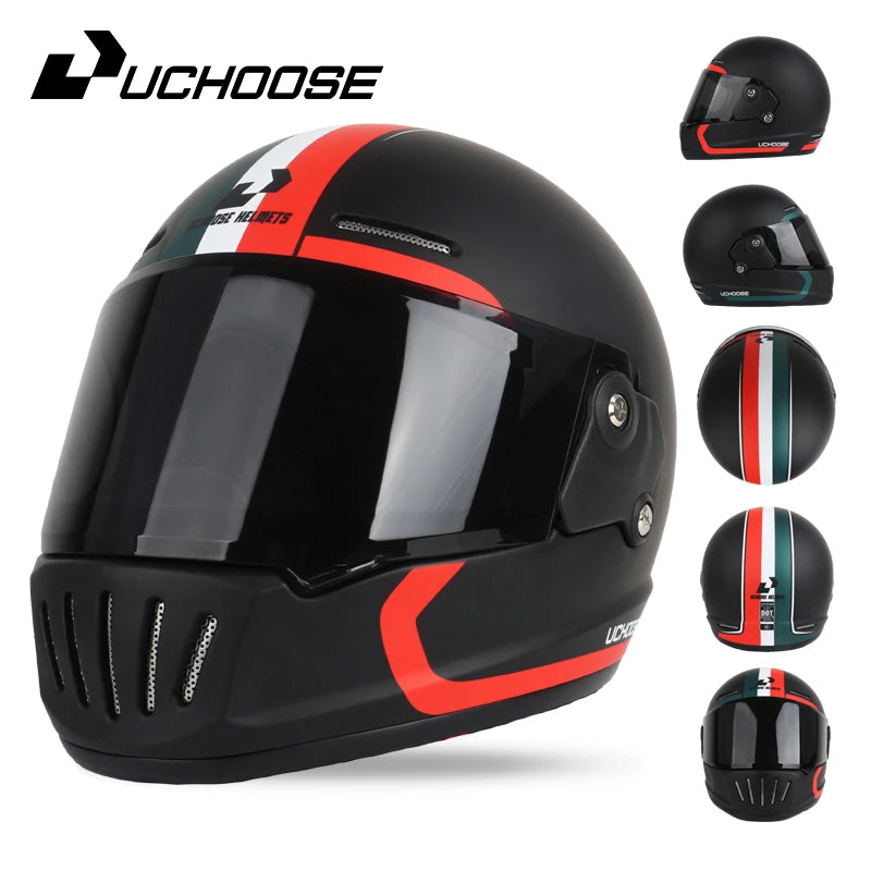 Uchoose Retro Open Face Motorcycle Helmet Dot Certified