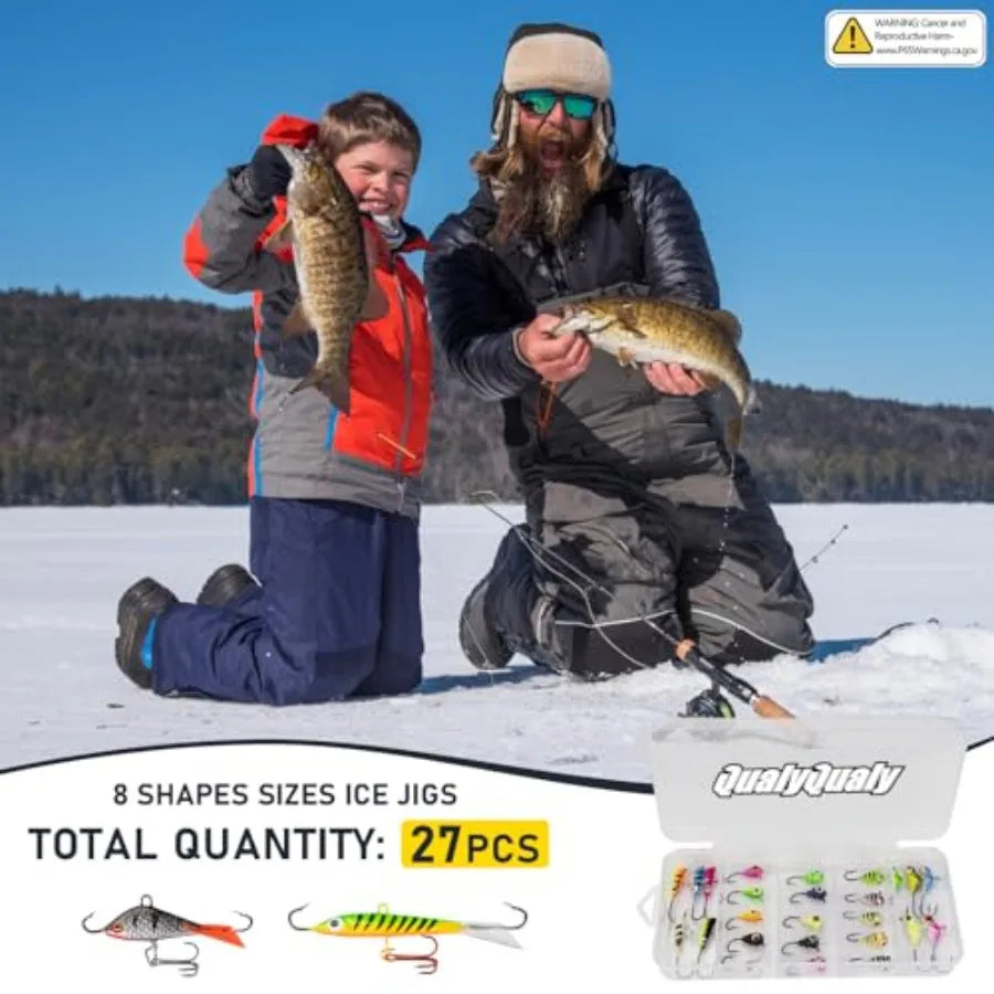 Portable Ice Fishing Rod and Reel Combo Kit Outdoors