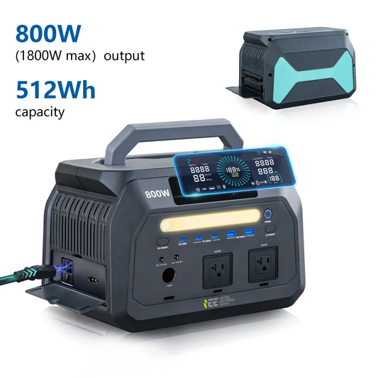 IEE Portable Power Station 512Wh LiFePO4 Solar Generator