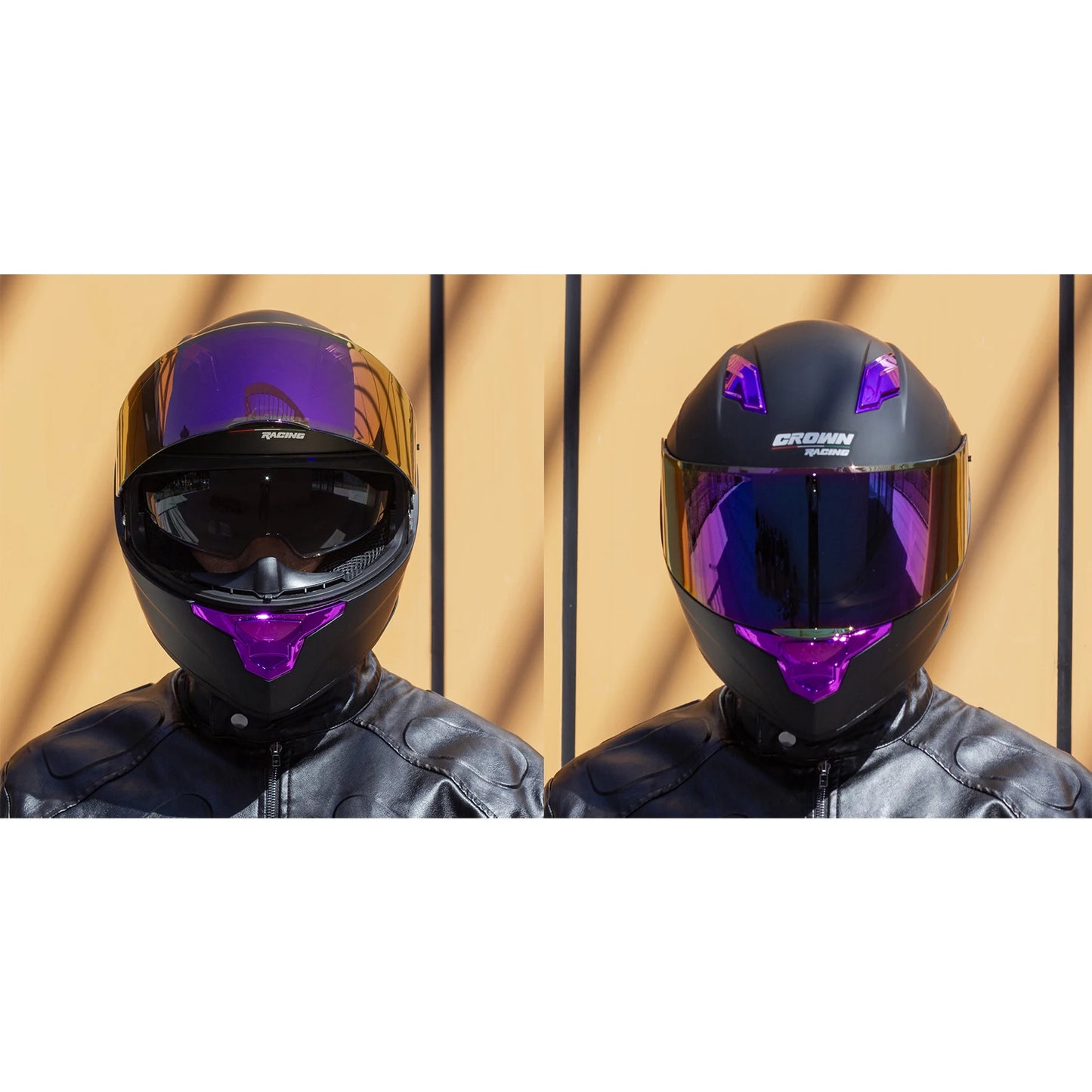 Crown Racing Full Face Motorcycle Helmet With Shield