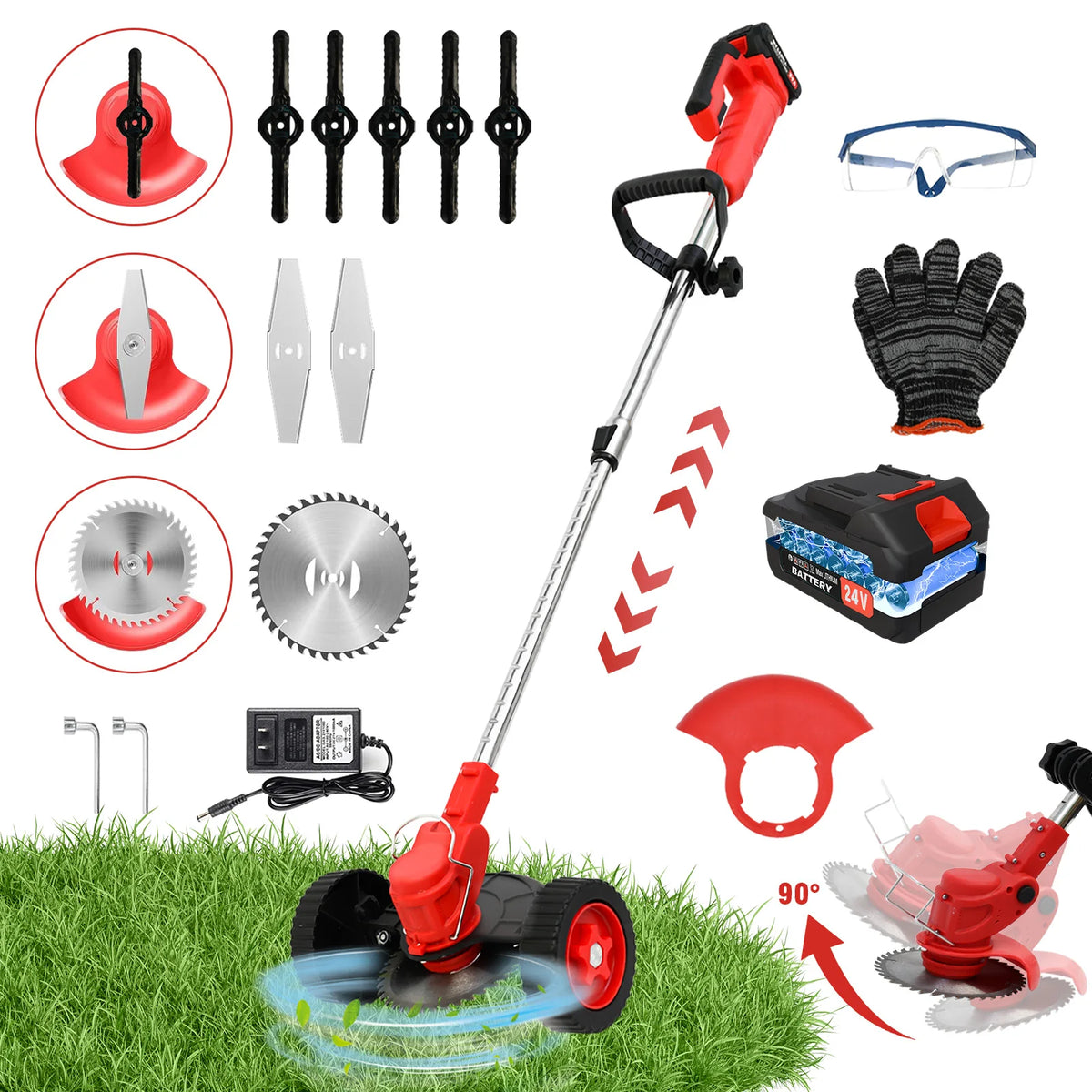 Cordless 21V Electric Grass Trimmer And Brush Cutter For Lawns