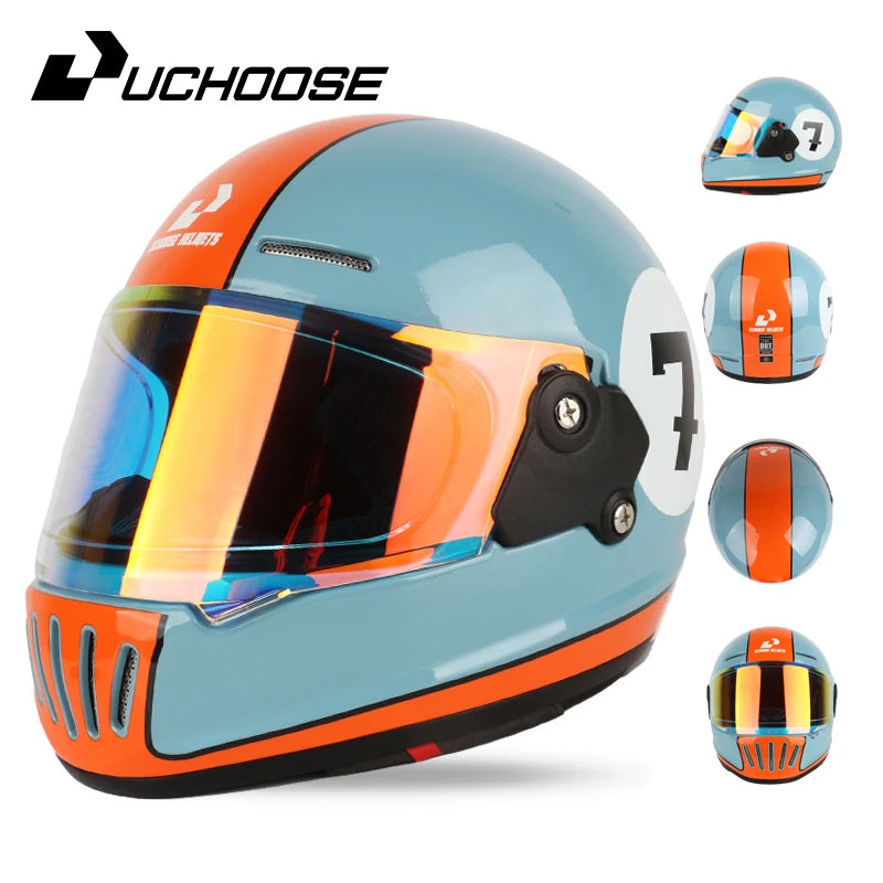Uchoose Retro Open Face Motorcycle Helmet Dot Certified