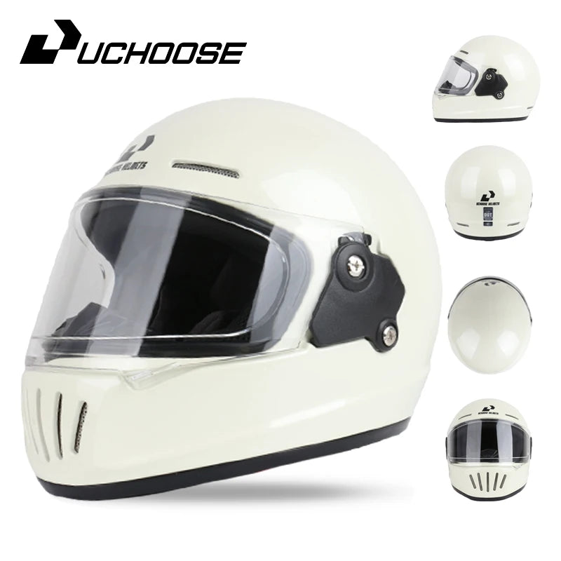 Uchoose Retro Open Face Motorcycle Helmet Dot Certified