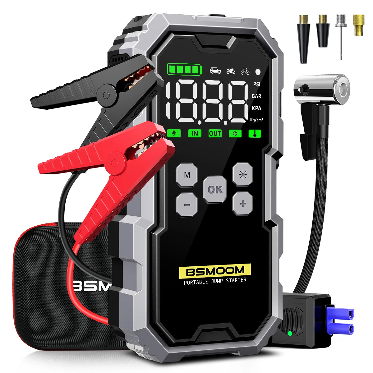 BIUBLE 7000A Car Jump Starter With Air Compressor And Flashlight