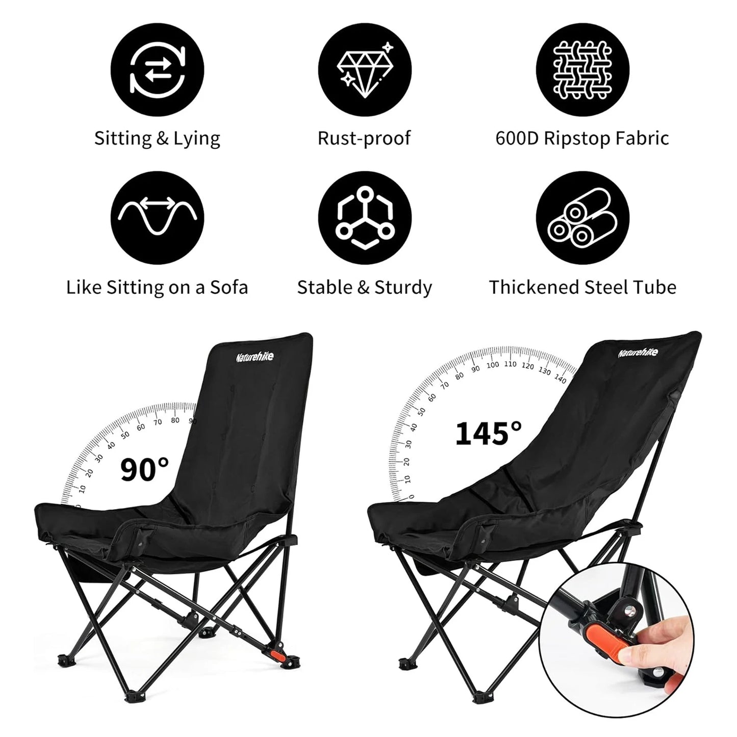 Naturehike Sea Star Recliner High Back Folding Camping Chair
