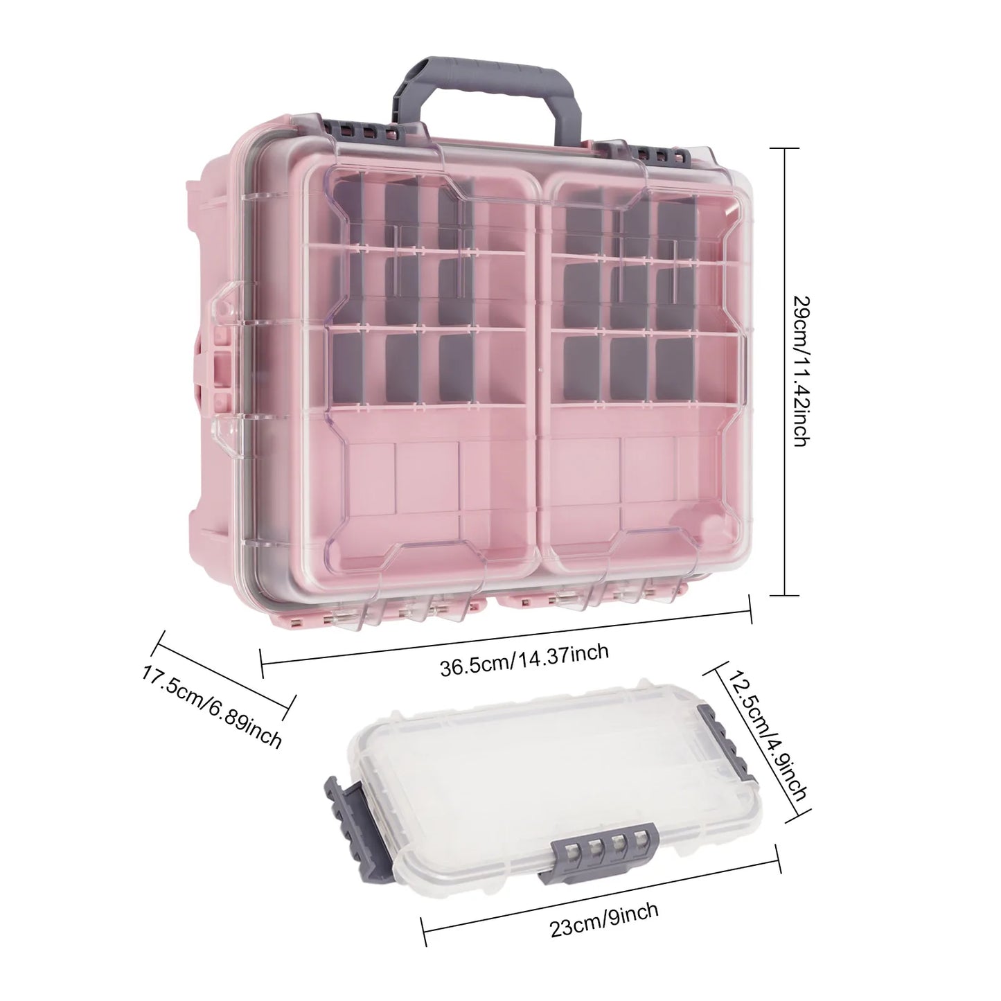 Fishing Tackle Storage Box With Removable Slots Waterproof