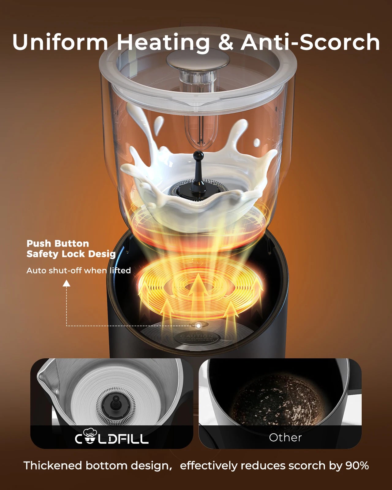 UHOST Milk Frother And Steamer 8 In 1 Electric 400ml