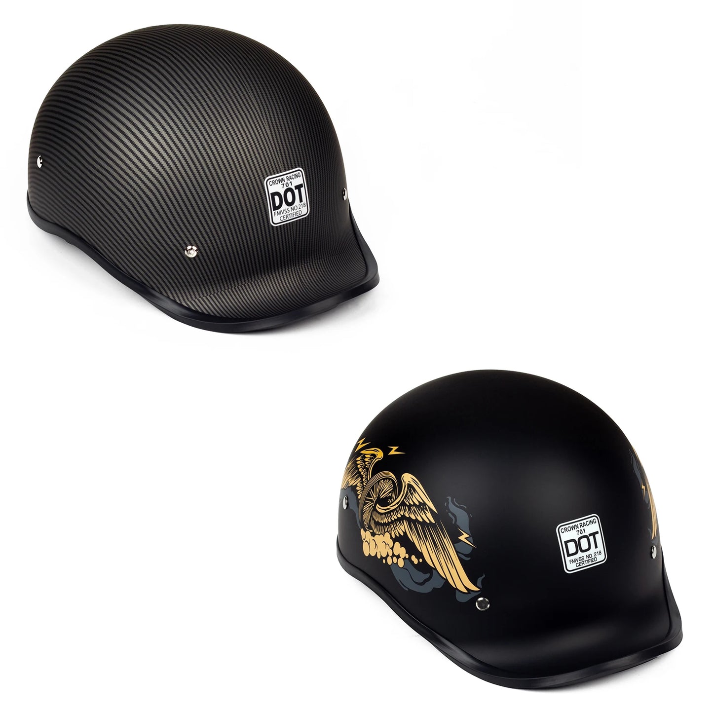 Crown Racing Dot Certified 34 Open Face Motorcycle Helmet