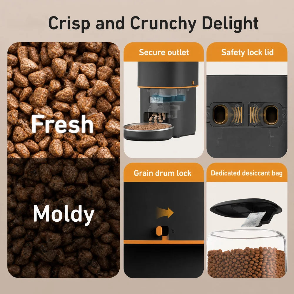 Nityers Automatic Cat Feeder With Voice Recorder Timed Dispenser