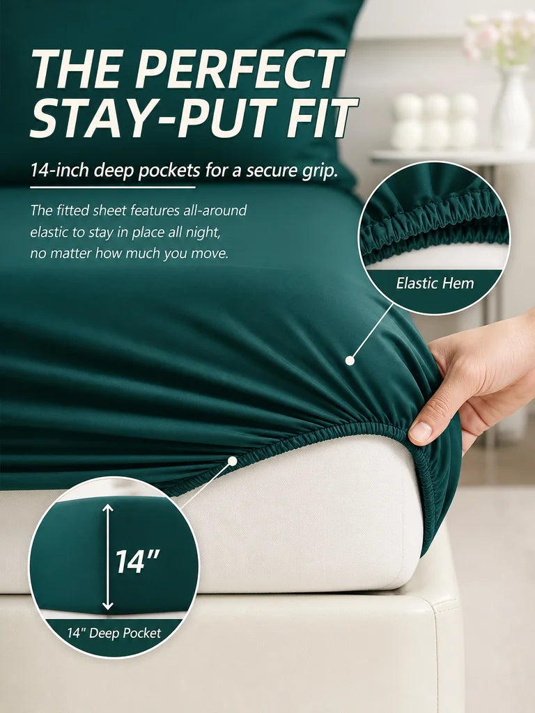easYum Brushed Polyester Bedding Set With Quilted Comforter