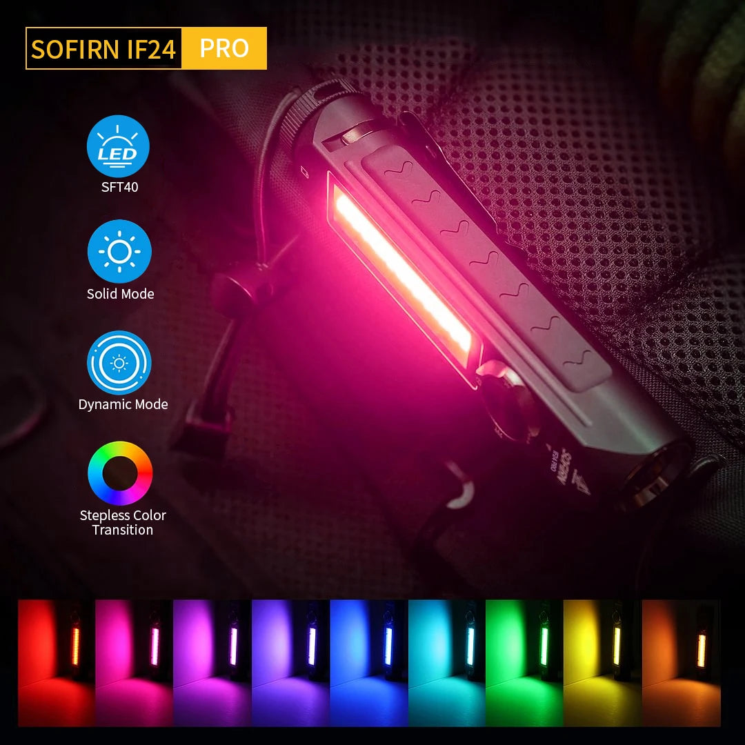Sofirn IF24 2000Lm RGB Flashlight Magnetic Tailcap