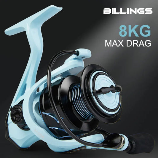 BILLINGS 5.2:1 Spinning Reel With Metal Spool for Bass Trout
