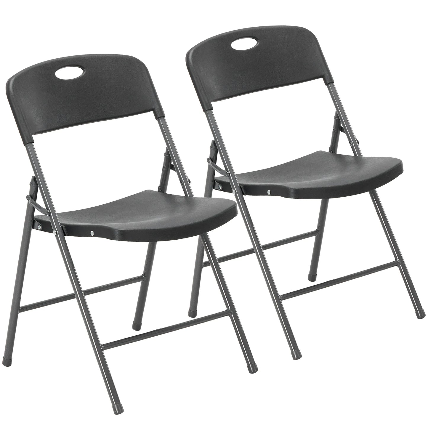 JHK Plastic Stackable Folding Chairs Heavy Duty Ergonomic Back