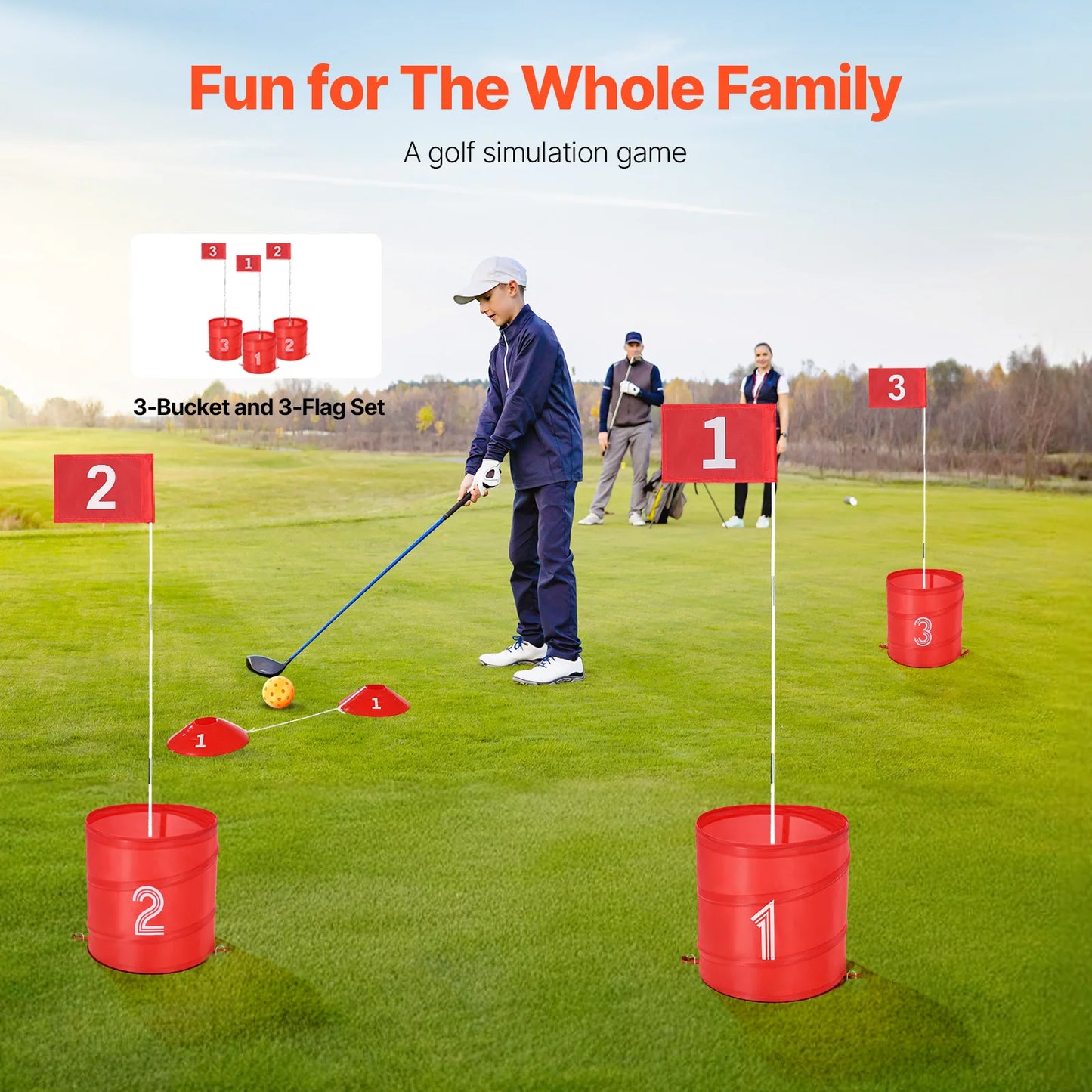 SucceBuy Backyard Golf Game Set 3 6 9 Hole Portable
