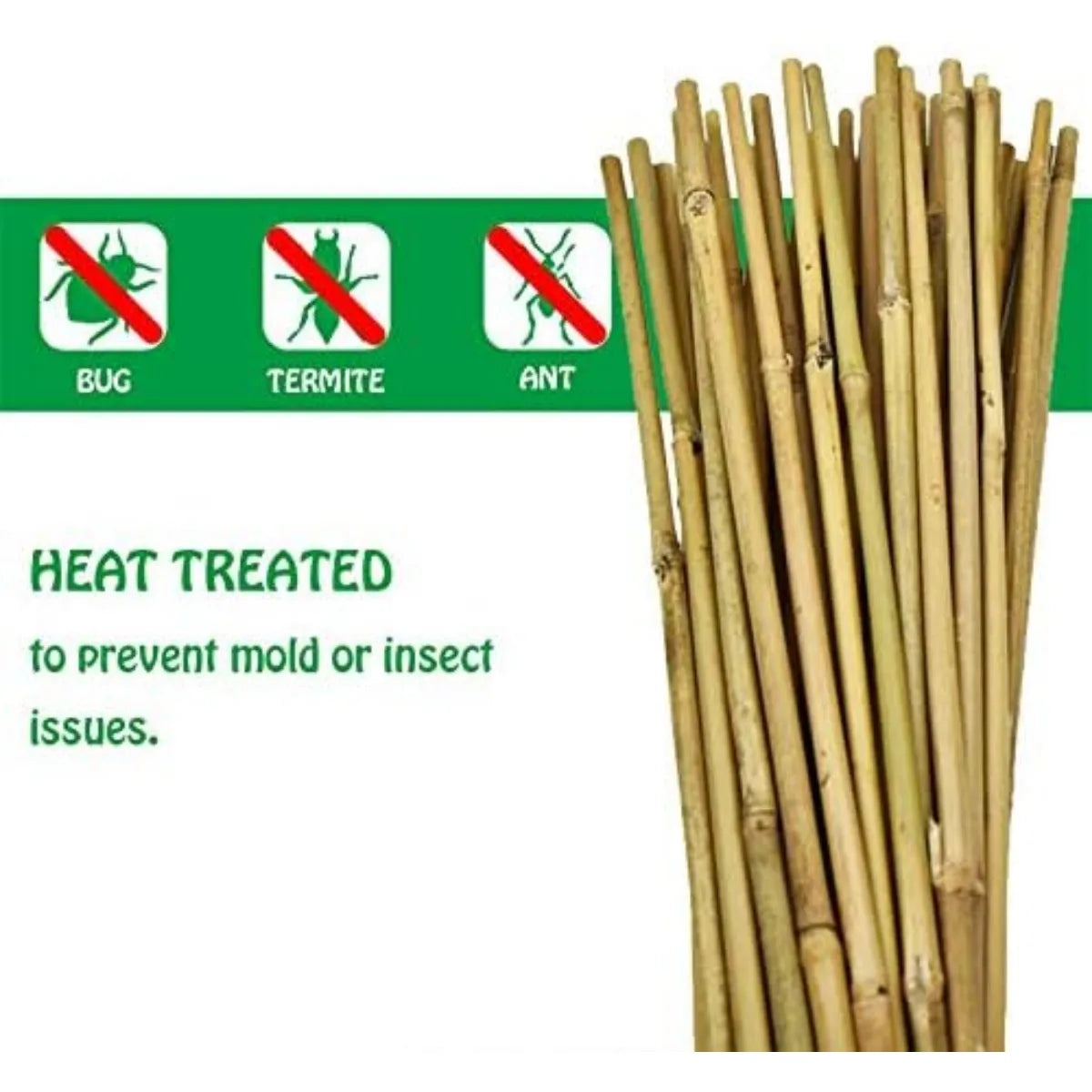 XIUWO Natural Bamboo Garden Stakes For Climbing Plants 30 Pack