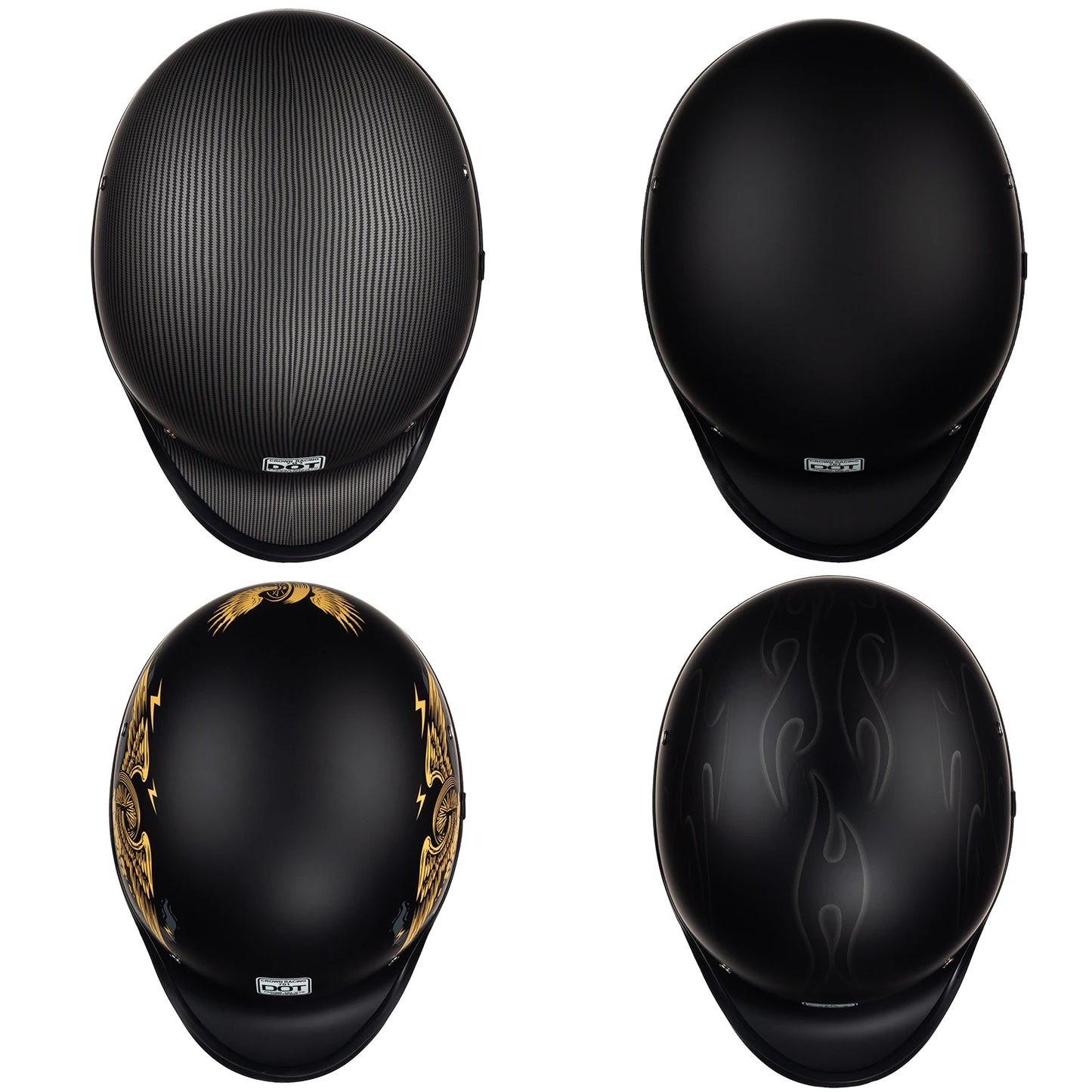 Crown Racing Dot Certified 34 Open Face Motorcycle Helmet