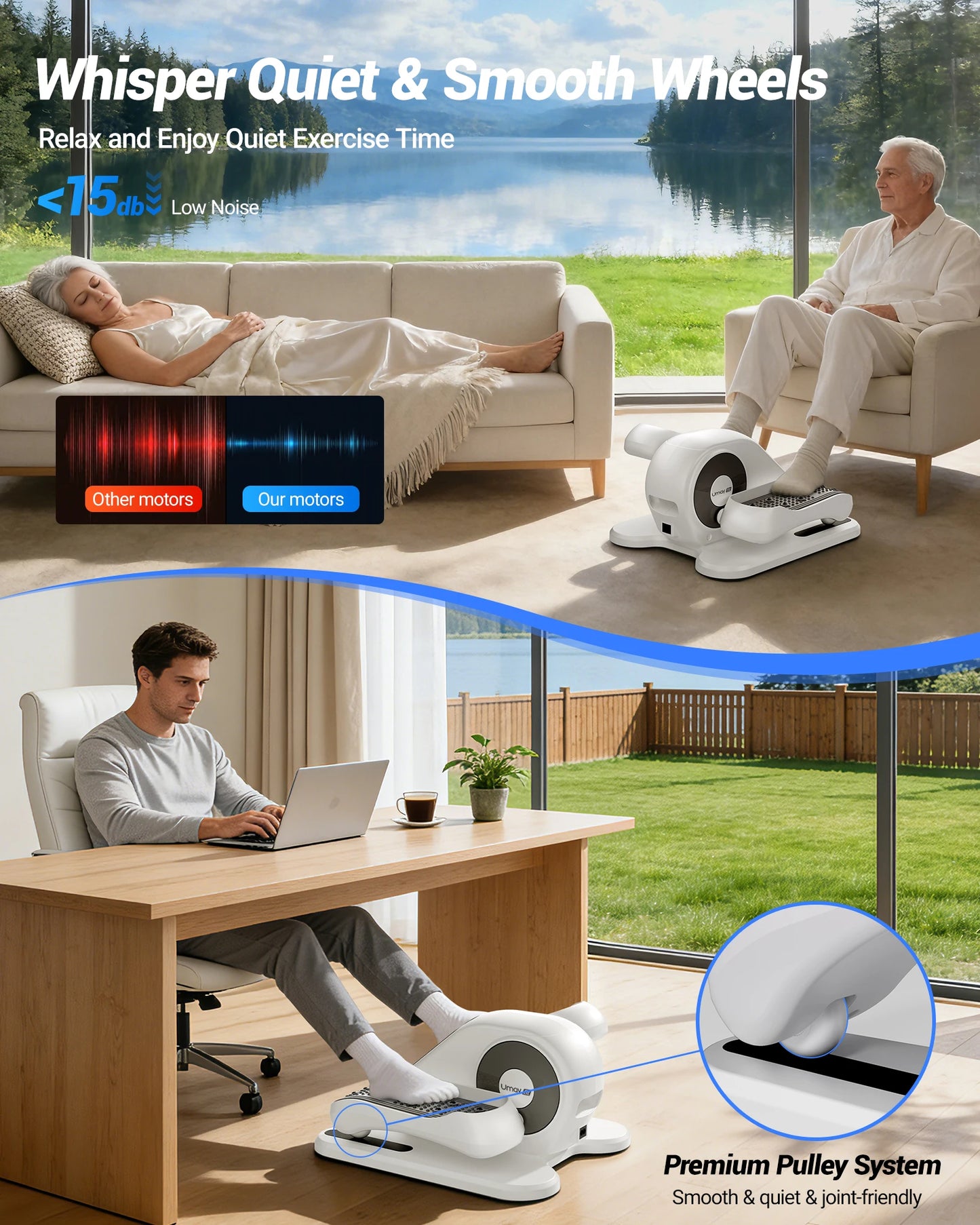 Compact UMay Under Desk Electric Elliptical