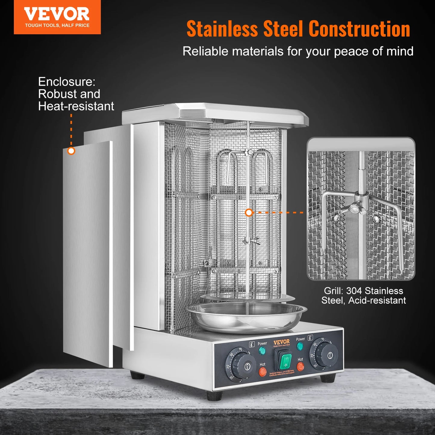 SucceBuy Shawarma Grill Machine Electric Vertical Rotisserie Oven Gyro