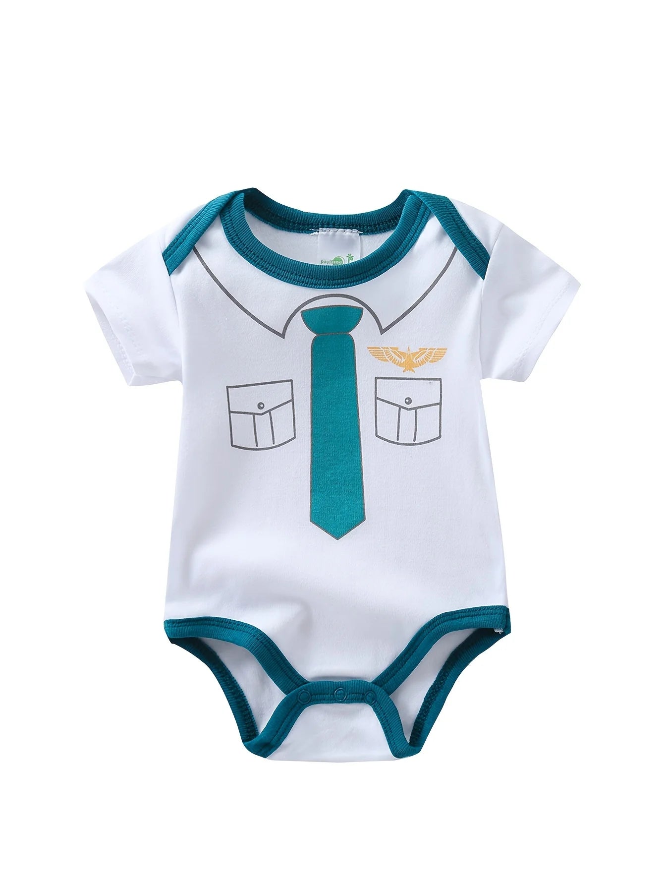 Baby Boy Triangle Rompers Five Piece Set With Bow Tie